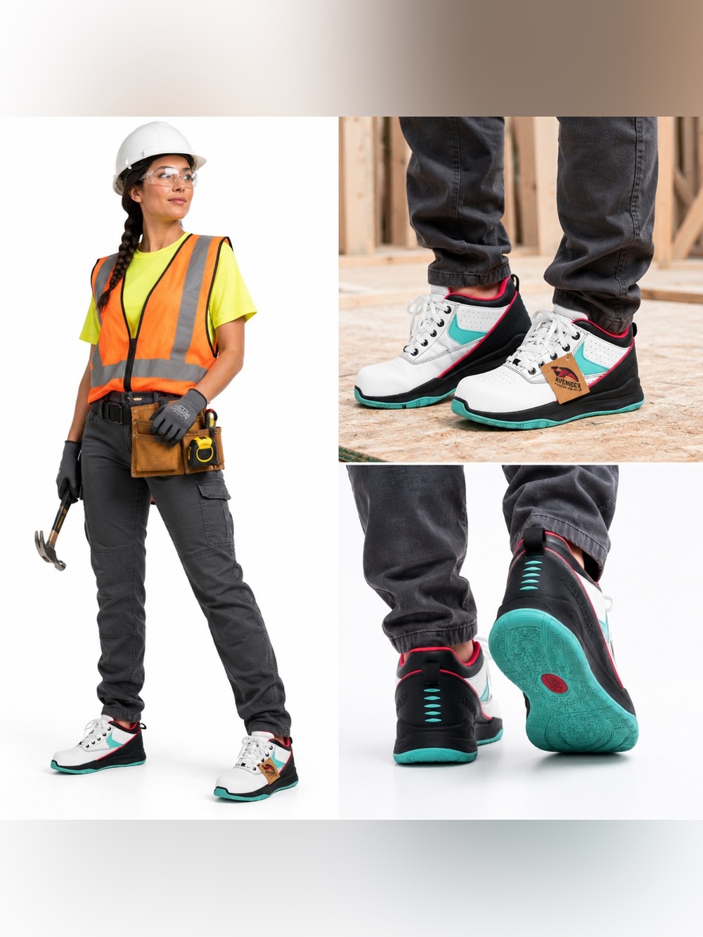 Avenger A833 Reaction CN EH Women’s Steel Toe Safety Work Shoes Size 10